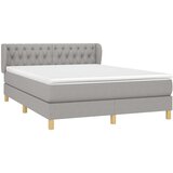  Box spring postelja z vzmetnico svetlo siva 140x200 cm blago, (20723435) | Shoptok.si