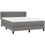  Box spring posteljni z vzmetnico temno siv 140x190 cm blago, (20735277) | Shoptok.si
