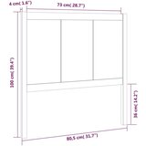  Posteljno vzglavje sivo 80,5x4x100 cm trdna borovina, (20647711) | Shoptok.si
