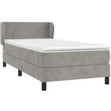Box spring krevet s madracem svjetlosivi 80 x 200 cm baršunasti | shoptok.hr