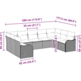  9-dijelni vrtni kauč set s jastučićima bež poli ratan | shoptok.hr