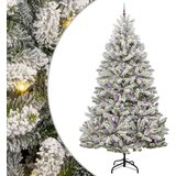vidaXL Umestno božično drevo Zelena in Bela 300 cm PVC in kovina | Shoptok.si