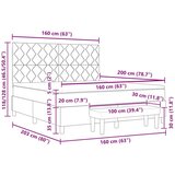  Postelja z vzmetnico z vzmetnico Roza 160 x 200 cm Žamet, (5000126112) | Shoptok.si