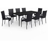 9-dijelni vrtni blagovaonski set crni | shoptok.hr