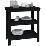  Radni stol crni 78,5 x 50 x 80 cm od masivne borovine | shoptok.hr