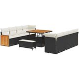  Sjedeća garnitura za vrt Crna i Krema 231 x 224 x 85 cm | shoptok.hr