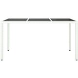 vidaXL Vrtna jedilna miza Bela 150x90x75 cm Poli Ratan | Shoptok.si