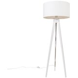 QAZQA Sodobna stojalo za talno svetilko bela z belim senčilom 50 cm - Tripod Classic Cene