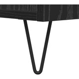 vidaXL Klubska miza Črni hrast 80 x 80 x 36.5 cm Konstruiran les | Shoptok.si