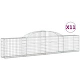  Obokana gabionska košara 11 kosov 300x30x60/80cm cinkano železo, (20758187) | Shoptok.si