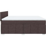 vidaXL Krevet s oprugama i madracem tamnosmeđi 200x200 cm od tkanine | shoptok.hr