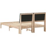 vidaXL Posteljni okvir z oblazinjenim vzglavjem Rjava 150 x 200 cm | Shoptok.si