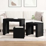  Stolovi za slaganje 3 pcs Crni hrast Konstruirano drvo | shoptok.hr