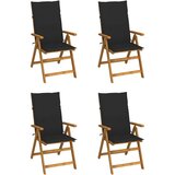  Vrtni nastavljivi stoli 4 kosi z blazinami trden akacijev les | Shoptok.si