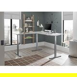CARRYHOME KOTNA PISALNA MIZA leseni material bela, barve aluminija | Shoptok.si