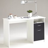 FMD Miza z 1 predalom 123x50x76,5 cm bela in črna 3004-001, (20939033) | Shoptok.si