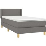  S oprugama i madracem tamnosivi 90 x 190 cm od tkanine | shoptok.hr
