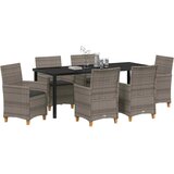  Vrtni set za objed 7 kom. Siva poliratan | shoptok.hr
