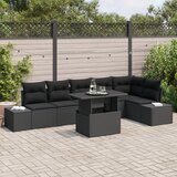 vidaXL Set vrtnih sofa Set od 7 Ugljen Ratan, poliester Cijene