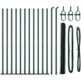 vidaXL heksagonalna ograja Zelena 1.6x25 m Jeklo, ograjni stebri s podstavki 13 kos Ø32mm 88.5cm Galvanizirano jeklo Cene