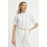 Polo Ralph Lauren Bombažna srajca ženska, bela barva, 211935147