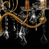 Luster s kristalnim perlama zlatni okrugli 6 x E14 | shoptok.hr