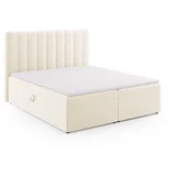 bež boxspring krevet s prostorom za pohranu 180x200 cm gina –