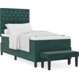  Postelja z vzmetnico z vzmetnico Temno zelena 90 x 200 cm Žamet, (5000128496) | Shoptok.si