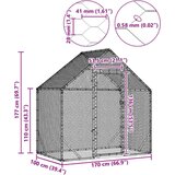 vidaXL Kletka za piščance srebrna 170 x 100 x 177 cm Cinkana jeklena | Shoptok.si