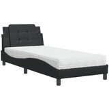  The Living Store Postelja z vzmetnico črna 90x190 cm umetno usnje - Postelja, (21500777) | Shoptok.si