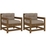 Maison Chic Vrtni Stoli - Stol za vrt z blazinami 2 kosa medeno rjava trdna borovina JS730, (21878762) | Shoptok.si