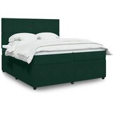  Krevet s oprugama i madracem tamnozeleni 200x200 cm baršunasti | shoptok.hr