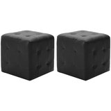  Tabure 2 kom crni 30 x 30 x 30 cm od umjetne kože | shoptok.hr