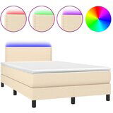 Maison Chic Box spring postelja - Vzmetna postelja z vzmetnico LED krem 120x200 cm blago SL14951, (21903343) | Shoptok.si