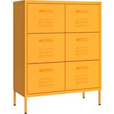 vidaXL Omarica s predali gorčično rumena 80x35x101,5 cm jeklo | Shoptok.si