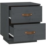  Nočna omarica siva 40x34x45 cm trdna borovina, (20731717) | Shoptok.si