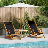 vidaXL Zložljivi plažni stoli Komplet 2 Črna Textilene | Shoptok.si