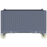  Cvetlično korito s kolesi sivo 80x50x54 cm PP | Shoptok.si