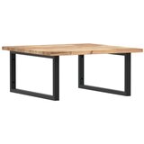  Zidna polica za umivaonik od čelika i masivnog bagremovog drva Smeđa 60 x 60 x 2 cm | Shoptok.si