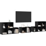 vidaXL Set TV omar 8 pcs Črna Orehovina 37 x 35 x 72 cm | Shoptok.si