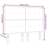  LED glava kreveta S LED lampica Crna 180 cm Poliester | shoptok.hr