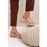 Boto Platform And Wedge Sandals Made Of Eco Suede Beige Nendal | Shoptok.si