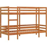 Krevet na kat voštano smeđi 80 x 200 cm od masivne borovine | Eponuda.com