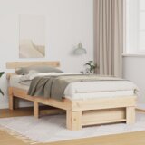 vidaXL krevetna konstrukcija smeđa 75 x 190 cm čvrsta borova drva | shoptok.hr