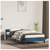  Posteljni okvir z vzglavjem temno moder 90x190 cm žamet | Shoptok.si