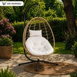  Viseća stolica jaje s jastucima Cocoon - bež | Shoptok.si
