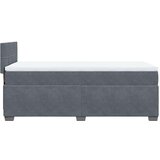 vidaXL Box spring postelja z vzmetnico temno siv 90x190 cm žamet | Shoptok.si