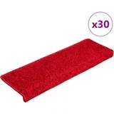 Prostirke za stepenice 30 kom 65x21x4 cm crvene