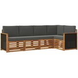  Sekcijska garnitura s jastukom 4 pcs Prirodna i antracit | shoptok.hr