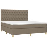  box spring s madracem LED smeđesivi 180x200 cm tkanina | shoptok.hr